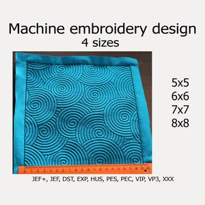 Embroidery design Quilt block Trapunto Machine Embroidery files 4 sizes  5x5 6x6 7x7 8x8