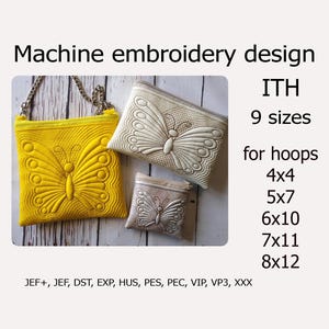 In the Hoop Tasche Schmetterling Stickmaschine Stickmuster ITH Projekte Für Creolen 4x4 5x7 6x10 7x11 8x12