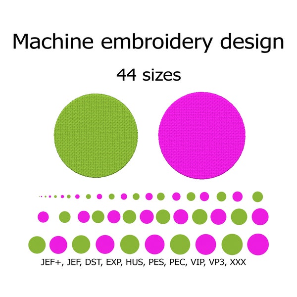 Circle Machine embroidery designs Polka Dot Embroidery File 44 sizes