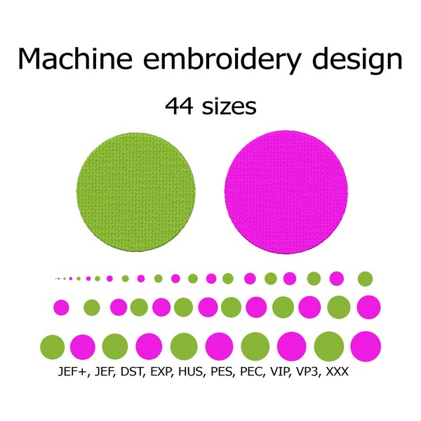 Cercle Machine broderie dessins Polka Dot broderie fichier 44 tailles