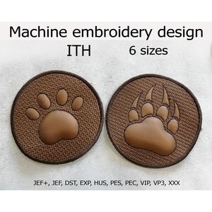 Mug rug In the hoop Paw embroidery design ITH coasters quilting Coffee mug Pot holders Machine Embroidery designs ITH project