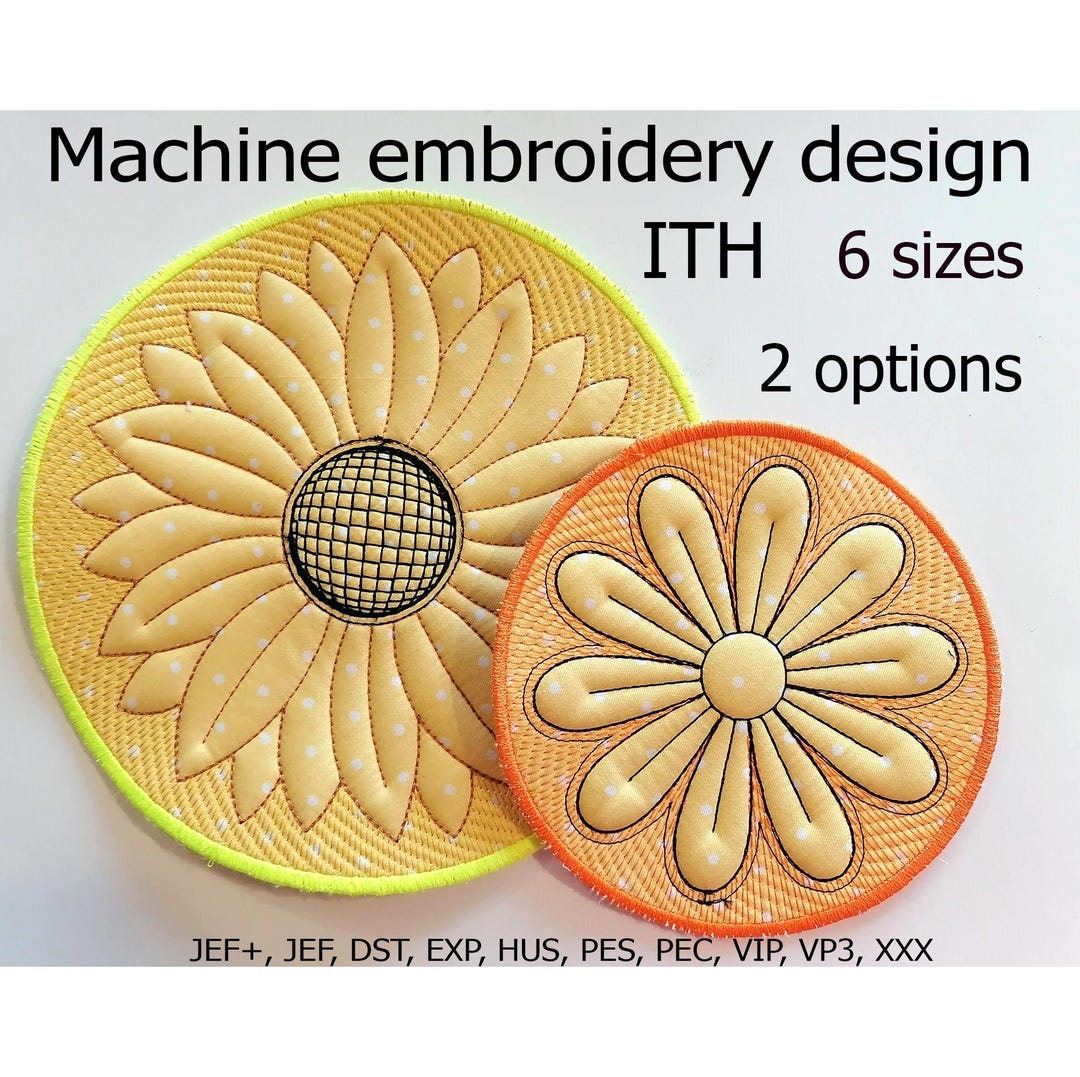 In the Hoop Coasters Quilting Flower Embroidery Design Mug Rug ITH ...