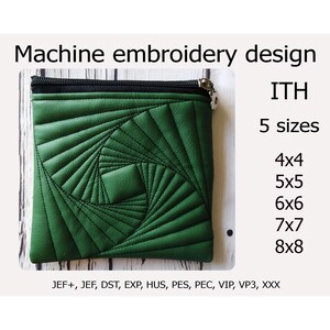 Broderimönster med väska i ringen, ITH, sminkväska, ITH-projekt för bågar, 4x4, 5x7, 6x10, 7x11, 8x12