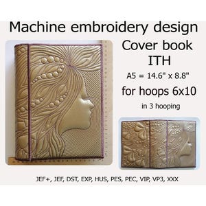 In the Hoop Cover für Book Girl und Blumen Maschinenstickerei ITH Projekt für Stickrahmen 6x10