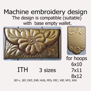 Portemonnaie In the Hoop Blume Stickmuster ITH Geldbörse Clutch kleine Tasche ITH Projekt für Stickrahmen 6x10 7x11 8x12