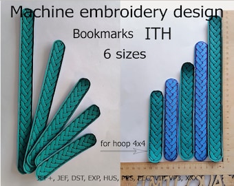 Bookmark embroidery pattern In the hoop embroidery designs bookmarks Machine embroidery design ITH For 4x4 5x7 8x12