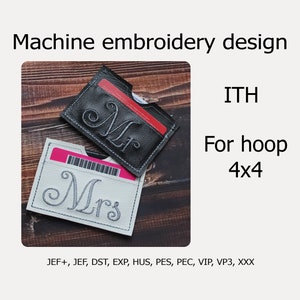 Card case Mr  Mrs In the Hoop embroidery designs  ITH projects for Hoops 4x4