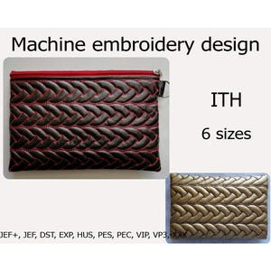ITH bag Braid Machine embroidery designs  In The Hoop Cosmetic bag ITH project For Hoops 5x7 6x10 7x11 8x12