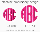 Circle Monogram Machine Embroidery designs decor Font Embroidery File for hoops 4x4 5x7 6x10 7x12 8x12