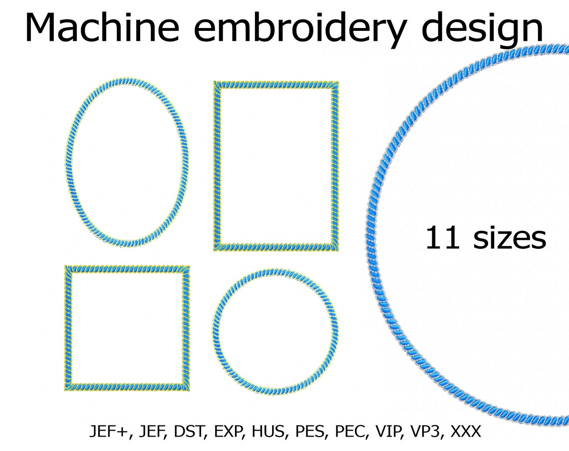 Frame Rope Square Oval Circle Rectangle Machine Embroidery Design File ...