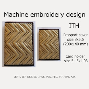 パスポートカバーとカードケース フープマシン刺繍デザイン トラプント ITH プロジェクト フープ 5x7 6x10