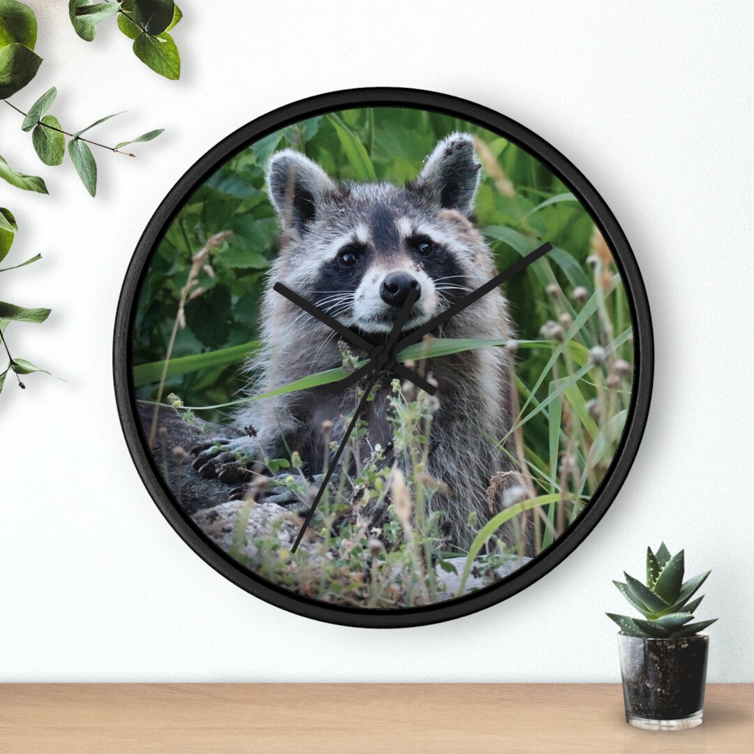 Raccoon Wall Clock | Unique Home Decor | Wood Clock | Nature Inspired ...