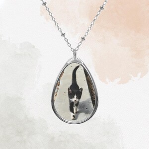 Black and White Kitten Necklace | Kitten Pendant | Tuxedo Cat Jewelry | Tuxedo Cat necklace | Cat Lover Gift | Black and White Cat Gift