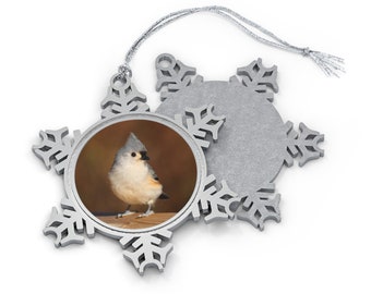Titmouse Snowflake Ornament | Bird Ornament | Christmas Tree Decor | Holiday Decor | Gift for Bird Lovers | Titmouse Photo | Cute Bird Gift