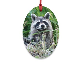 Raccoon Wood Decoration | Raccoon Magnet | Raccoon Ornament | Raccoon Home Decor | Raccoon Lover Gift | Animal Lover Gift| Cute Raccoon Face