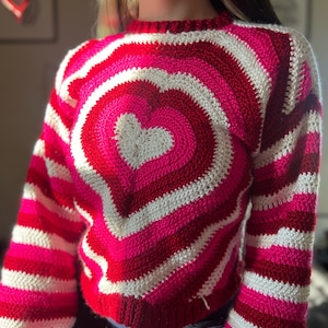 Love Spun Crochet Heart Sweater