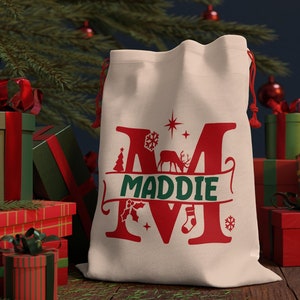 Customized Santa Sack, Girl Santa Sack, Large Santa Sack, Personalized Santa Sack, Personalized Christmas Gift Sack, Christmas Name Sack
