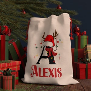Customized Santa Sack, Girl Santa Sack, Large Santa Sack, Personalized Santa Sack, Personalized Christmas Gift Sack, Christmas Name Sack