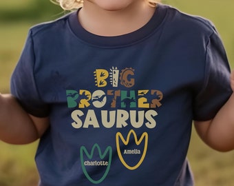 Big Brother Shirt Dinosaur, Big Brother T shirt, Dinosaur 2T Big Brother Shirt, New Big Brother Gift, Big Brother Dinosaur Long Sleeve Tee