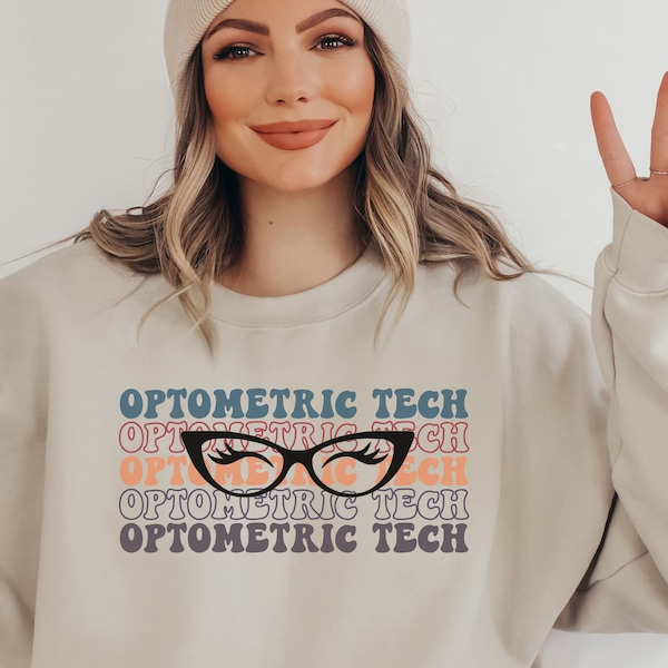 Optometry Sweatshirt, Optometric Tech Crewneck, Eye Technician Gift, Eye Care Tech Shirt, Spectacles Sweatshirt, Future Optometry Tech Gift