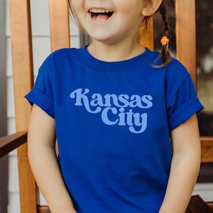 Trendy Kansas City Baseball Youth T-shirt, Unique KC Baseball Kids T shirt, Kansas City Baseball Toddler Tee, KC Baseball Baby Bodysuit