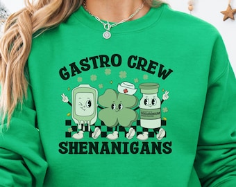 Gastro Crew St Patricks Shirt, St Patricks Gastro Nurse Sweatshirt, St Patricks Endoscopy Nurse Long Sleeve Tee, Endoscopy Tech Tshirt