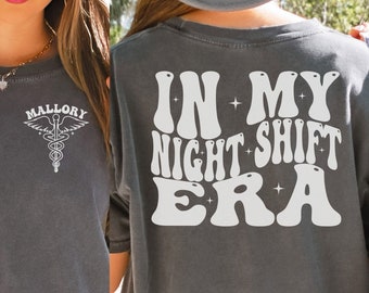 Night Shift Nurse Comfort Colors Shirt, Funny ER Nurse T-shirt, Retro Nurse Week Gift for RN, Night Shift Telemetry Nurse, Team Night Shift