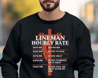 Funny Lineman T shirt, Power Lineman Shirt Men, Electrical Lineman Gift, Journeyman Lineman Hoodie, Fathers Day Gift Lineman Apparel