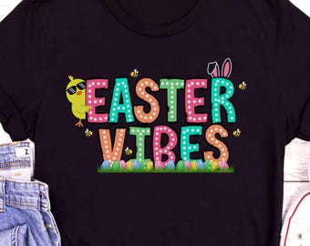 Easter Vibes Shirt for Women, Happy Easter Sweatshirt, Easter Bunny Shirt, Cute Easter Shirt, Pink Easter Long Sleeve, Trendy Easter T-shirt
