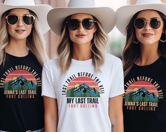 Last Trail Before the Veil Bachelorette Party Shirt, Hiking Bridal Tribe Tank Top