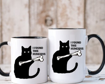 Funny Cat Halloween Mug, Cute Halloween Cat Coffee Mug, Cat Lover Found this Humerus Coffee Cup, Spooky Season Cat Gift, Gift for Cat Mom