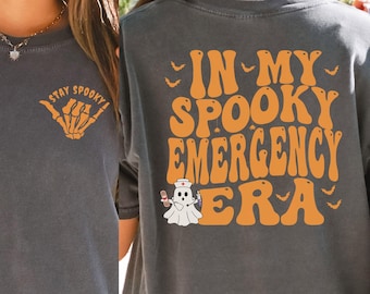 ER Nurse Halloween Shirt, ED Nurse Comfort Colors, Emergency Tech Halloween Long Sleeve, Halloween Emergency Crew Sweatshirt, Halloween ED
