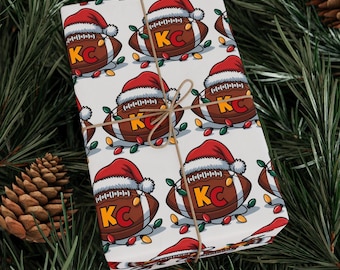 KC Football Gift Wrap, Kansas City Football Christmas Wrapping Paper