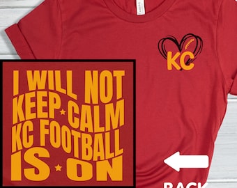 KC Football Shirt Women, Kansas City Football Fan Crewneck, KC Heart Football Long Sleeve Tee, KC Heart Hoodie, Football Shirt for Women