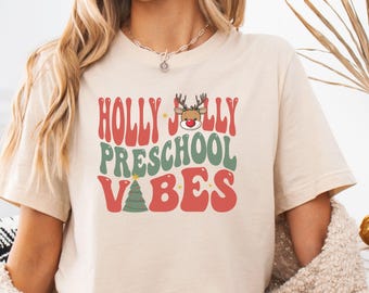 Christmas Preschool Teacher Shirt, Preschool Teacher Squad Shirt, Christmas Preschool Para Sweatshirt, Preschool Director Holiday Apparel