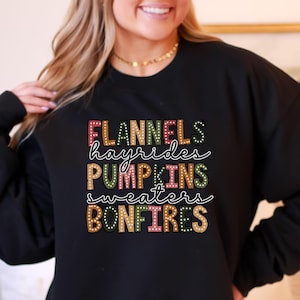 Flannels Hayrides Shirt, Hayrides Sweatshirt, Flannels Hayrides Pumpkin Shirt, Fall Hayrides Long Sleeve Tee, Flannels Pumpkins Hayrides Tee