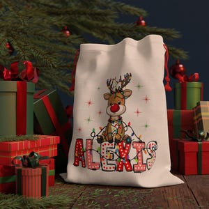 Customized Santa Sack, Girl Santa Sack, Large Santa Sack, Personalized Santa Sack, Personalized Christmas Gift Sack, Christmas Name Sack