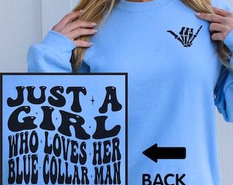 Blue Collar Girlfriend Hoodie, Blue Collar Wife Gift