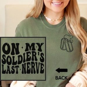 Proud Military Wife Shirt, Soldiers Wife Comfort Colors Shirt, Military Wife Gift, Military Girlfriend, Girl Loves Her Soldier Long Sleeve