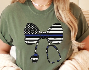 Sheriff Deputy Nurse Sweatshirt, Nurse Deputy Wife Comfort Colors, LEO Wife Gift, Police and Nurse Long Sleeve Tee