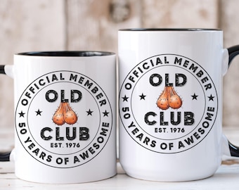 Funny Mens Old Balls Club 50th Birthday Gift, Hilarious Birthday Mug for Dad Turning 50, Gift for Him, Coffee Cup for Man Turning Fifty