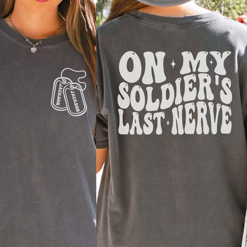 Proud Military Wife Shirt, Soldiers Wife Comfort Colors Shirt, Military Wife Gift, Military Girlfriend, Girl Loves Her Soldier Long Sleeve