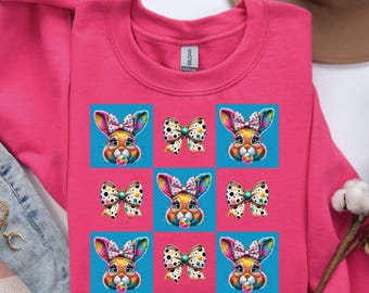Trendy Easter Vibes Shirt for Women, Happy Easter Sweatshirt, Easter Bunny Shirt, Cute Easter Shirt, Pink Easter Long Sleeve, Easter T-shirt