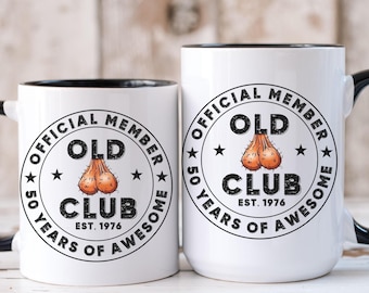 Funny Mens Old Balls Club 50th Birthday Gift, Hilarious Birthday Mug for Dad Turning 50, Gift for Him, Coffee Cup for Man Turning Fifty