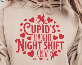 Night Shift Team Valentines Sweatshirt, Valentines Day Night Shift Nurse Long Sleeve Tee