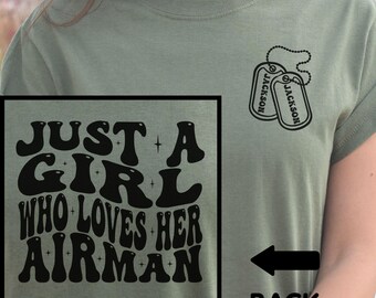 Proud Military Wife Shirt, Airman Girlfriend Crewneck, Air man Fiance Sweatshirt, Proud Military Wife Gift, Girl Who Loves Her Airman Hoodie