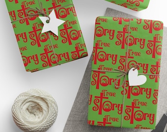 Faith Bible Verse Christmas Wrapping Paper Roll, Religious Christmas Gift Wrap