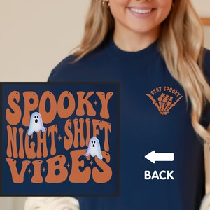 Halloween Night Shift Crew Shirt, Night Shift Squad Halloween Sweatshirt, Halloween CNA Night Shift Long Sleeve, Halloween Night Shift Nurse