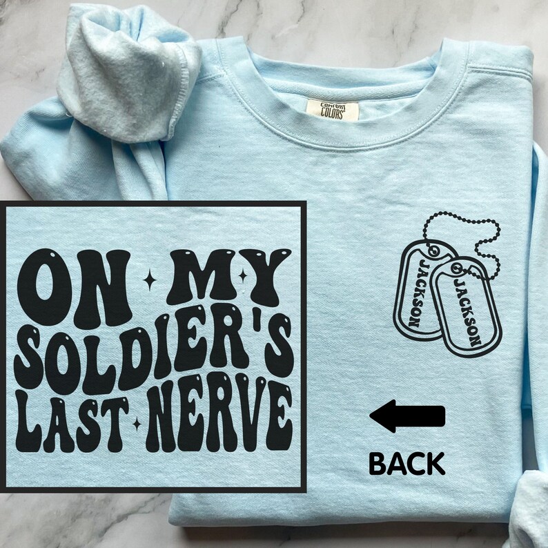 Proud Military Wife Shirt, Soldiers Wife Comfort Colors Shirt, Military Wife Gift, Military Girlfriend, Girl Loves Her Soldier Long Sleeve