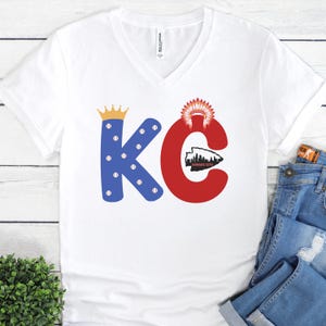 KC Football Shirt Women, Kansas City Baseball Fan Crewneck, KC Heart Football Long Sleeve, Football Fan Hoodie, KC Baseball Vneck for Women